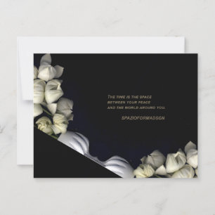 "White heart in black from moon" & Time Postcard