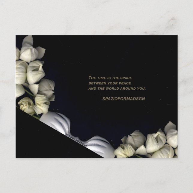 "White heart in black from moon" & Time Postcard (Front)