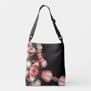 "White heart in black from sun" Crossbody Bag