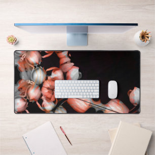 "White heart in black from sun" Desk Mat
