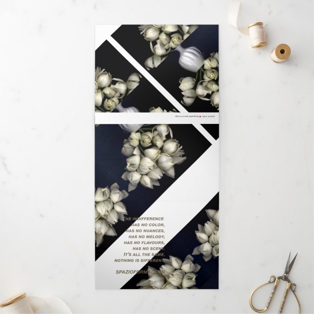 "White heart in black" & Indifference Silence Tri-Fold Holiday Card (Outside)