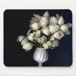 "White heart in black" Mouse Pad