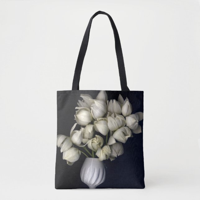 "White heart in black" Tote Bag (Front)