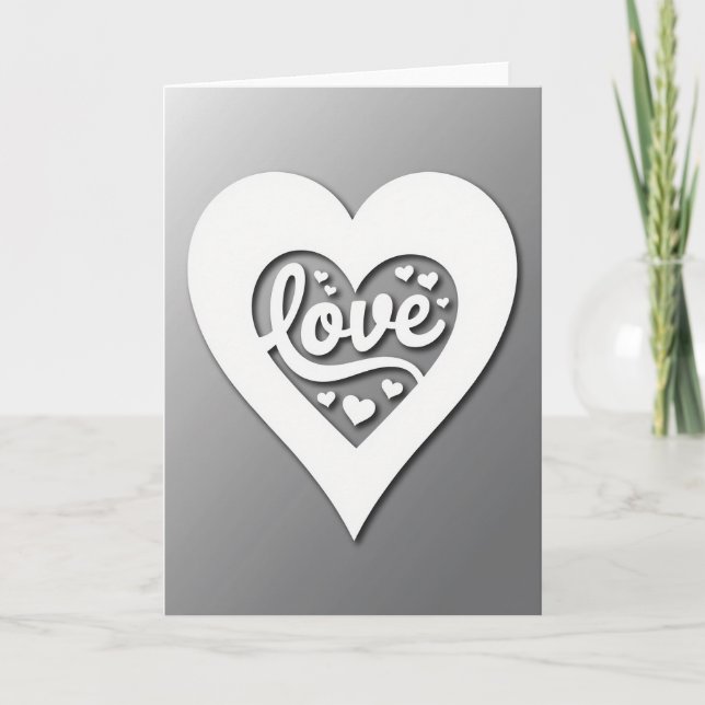 White Heart Love Art Card (Front)