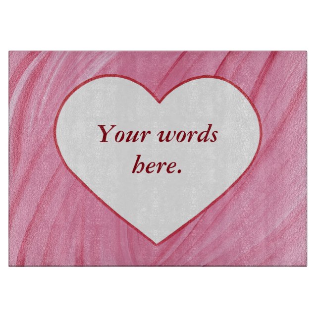 White heart on pink red blends Cutting Board (Front)