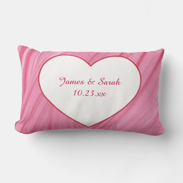 White heart on pink red blends personalised pillow (Front)