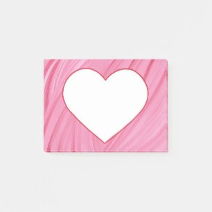 White heart on pink red blends Post it Notes