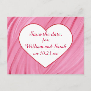 White heart on pink red blends Save date Postcards