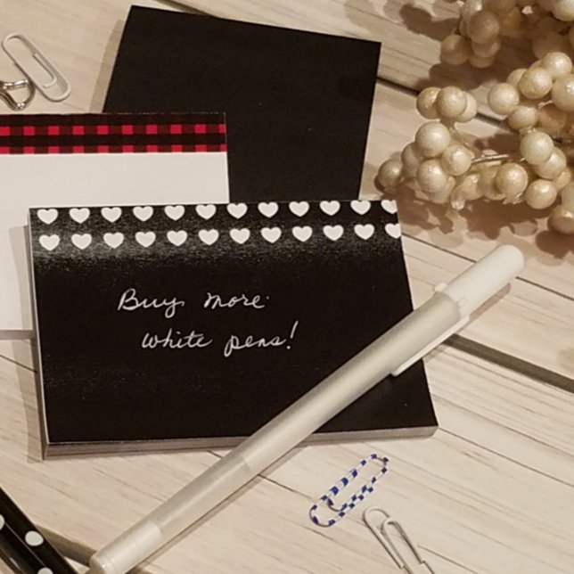 White Heart pattern Custom Colour Post-it Notes (Creator Uploaded)