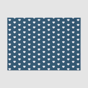 White Heart Pattern with Editable Background Colou Tissue Paper