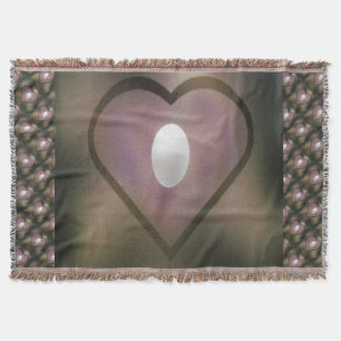 White heart quilt style moody broody winter colors throw blanket