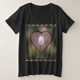 White heart quilt style moody broody winter colour plus size T-Shirt