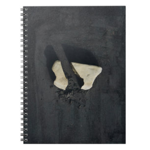 White heart shaped on black surface notebook