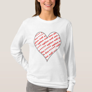 White Heart Shaped Photo Frame T-Shirt