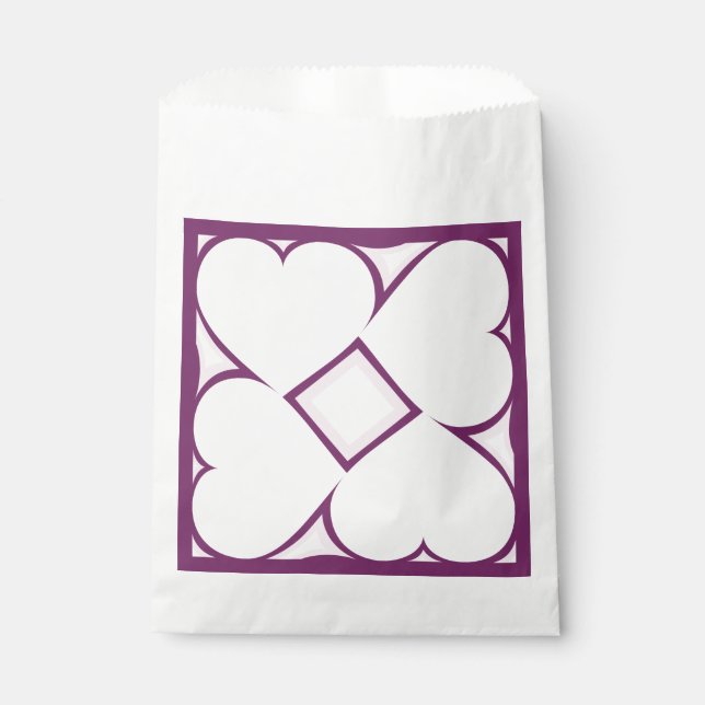 White Hearts Favour Bags (Front)