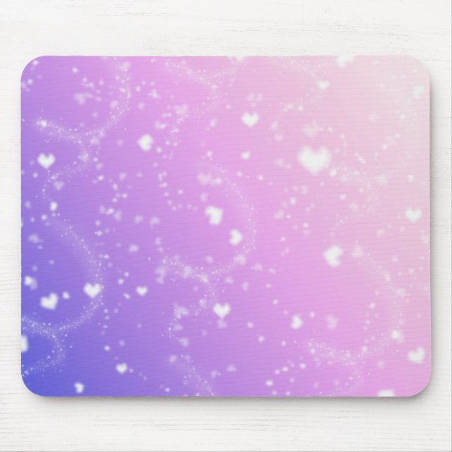 White hearts mouse pad (Front)