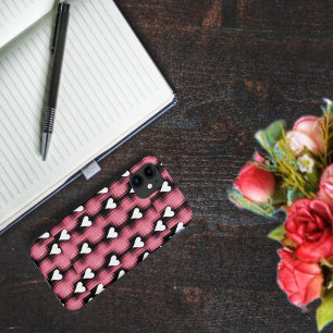 White Hearts On Red Panel Case-Mate iPhone Case