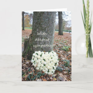 white heartshaped roses sympathy card