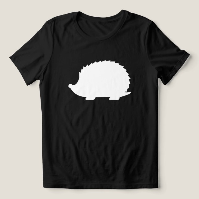 White Hedgehog Tri-Blend Shirt (Design Front)