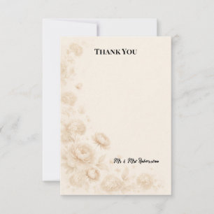 White Hellebore Botanical Wedding Thank You Card