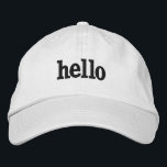 white hello hat<br><div class="desc">its a basic hat</div>