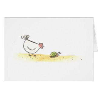 White Hen And Snail