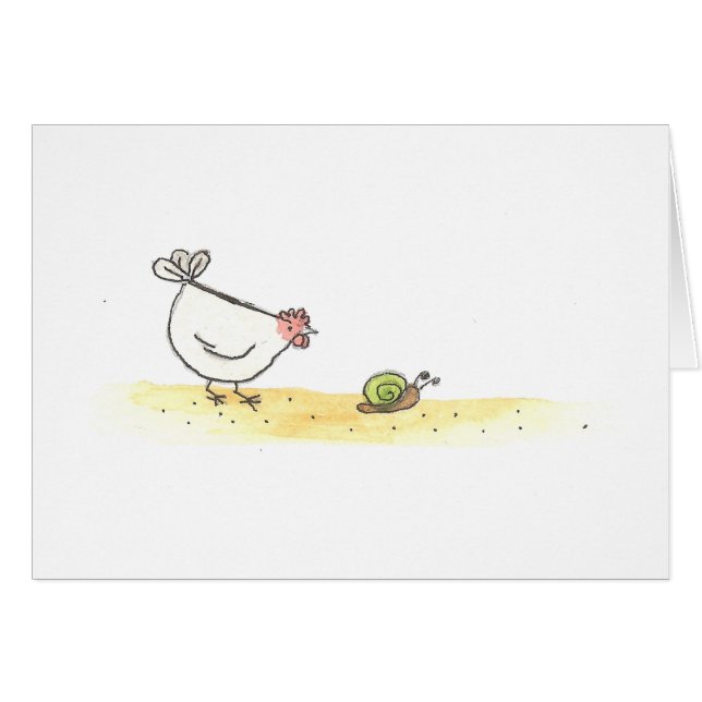 White Hen And Snail (Front Horizontal)