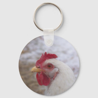 White Hen Key Ring