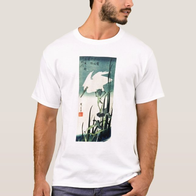 White Heron and Iris T-Shirt (Front)