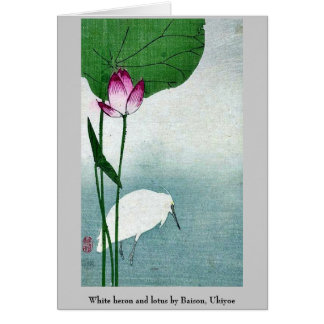 White heron and lotus by Baison, Ukiyoe