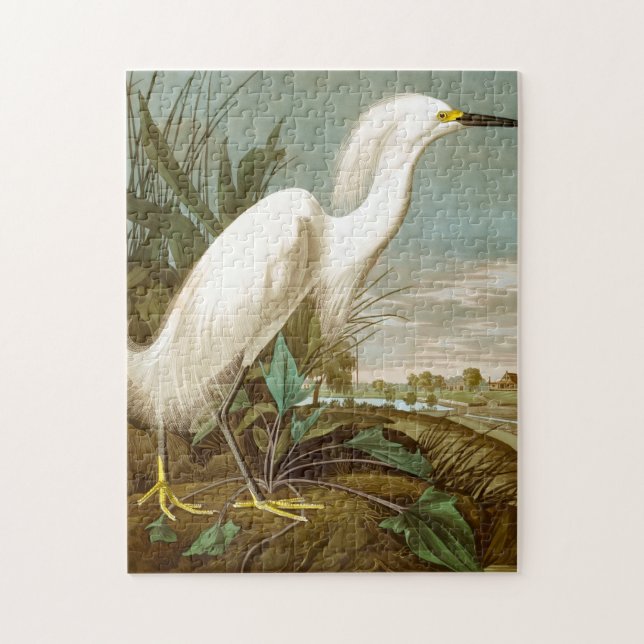 White Heron by John James Audubon Jigsaw Puzzle (Vertical)