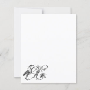 White Heron Vintage Design Italian Paper