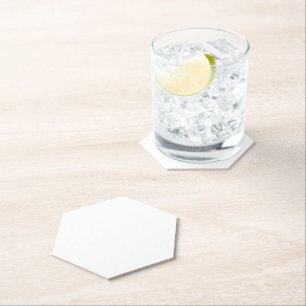 White Hexagon Pointed Tip Paper Coaster