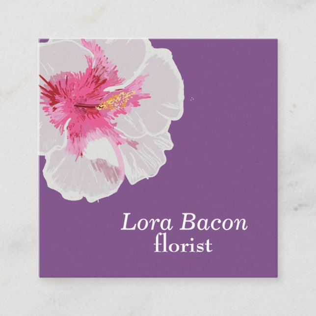 White Hibiscus  Custom Business Card (Front)