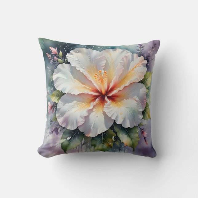 white hibiscus dream pillow (Front)