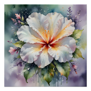 white hibiscus dream poster