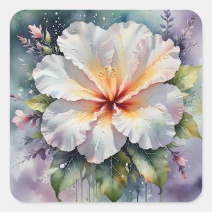 white hibiscus dream stickers