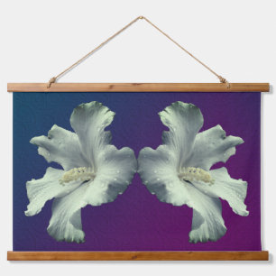 White Hibiscus Flower Art Hanging Tapestry