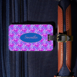 White Hibiscus Flowers Bouquet Tinted Personalised Luggage Tag