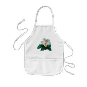 White Hibiscus Kids Apron