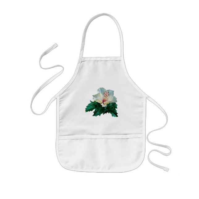 White Hibiscus Kids Apron (Front)