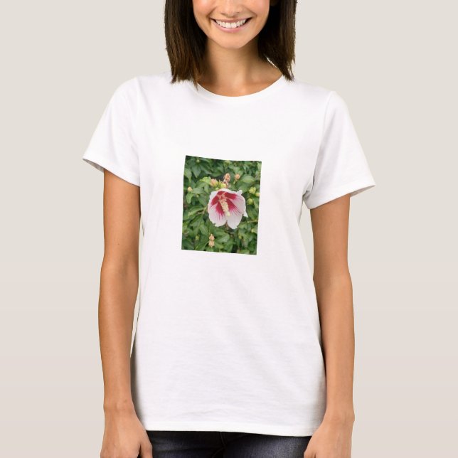 White Hibiscus Womans T-Shirt (Front)