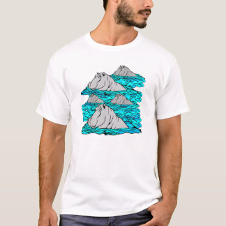 White Hippo Family T-Shirt