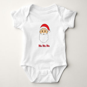 White Ho Ho Ho Santa Claus Merry Christmas Family Baby Bodysuit