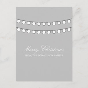 White Holiday String of Lights Postcard