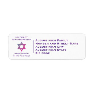 White Holocaust Remembrance Day Return Address