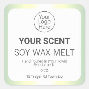 White Holographic Soy Wax Melt Product Labels
