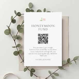 White   Honeymoon Fund Wedding Enclosure  RSVP Card
