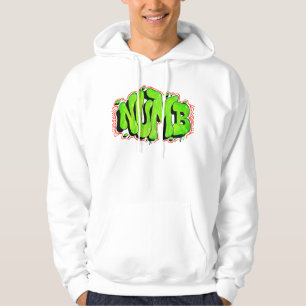White Hoodie with Neon Graffiti 