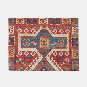 White Hooked Southwestern Shape  Doormat